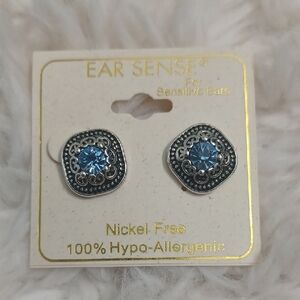 New Ear Sense Blue Gemstone Earrings